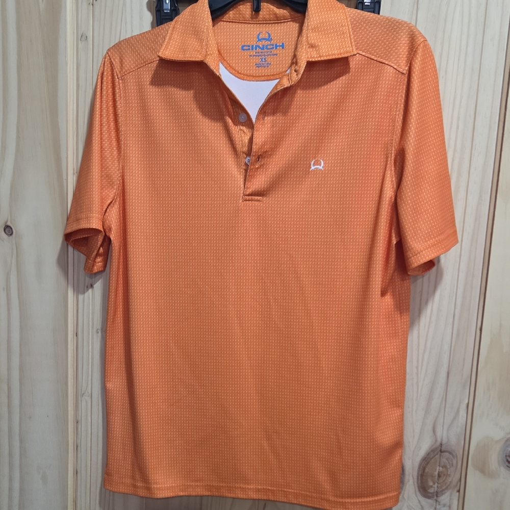 Cinch Men's Orange Polo Shirt